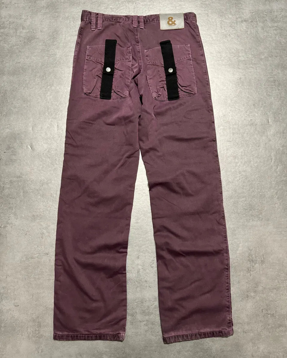 AW2003 Dolce & Gabbana Purple Bondage Relaxed Spectrum Pants LUligbF 0