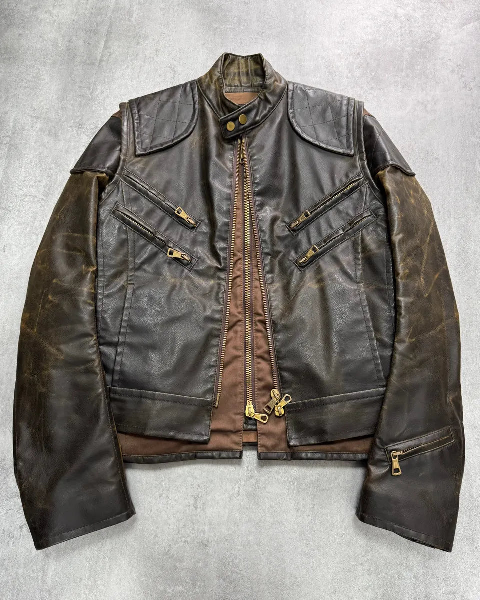 AW2003 Dsquared2 Biker 2-in-1 Leather Jacket fdHhVvQ 0