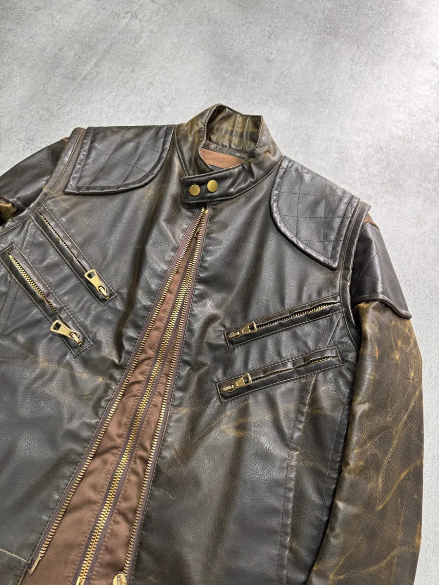 AW2003 Dsquared2 Biker 2-in-1 Leather Jacket fdHhVvQ 3