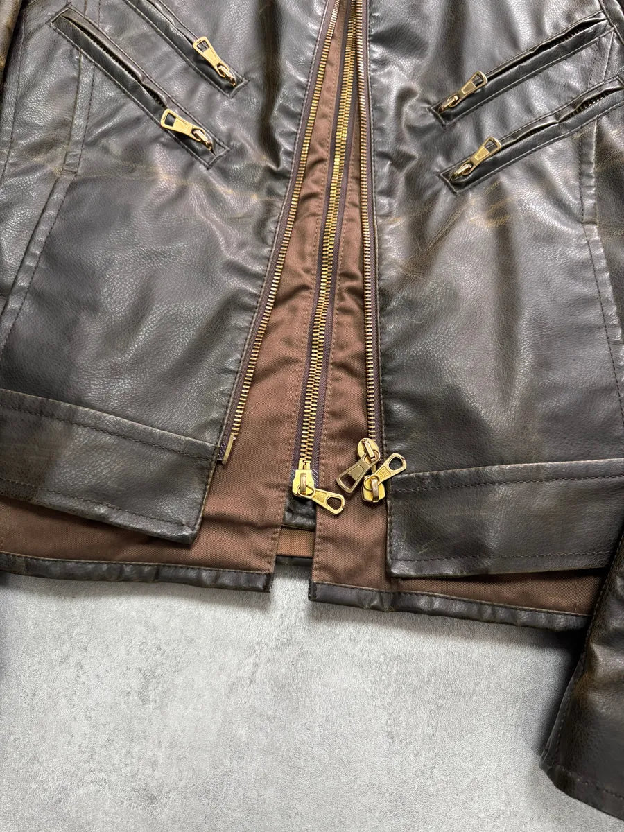 AW2003 Dsquared2 Biker 2-in-1 Leather Jacket fdHhVvQ 4