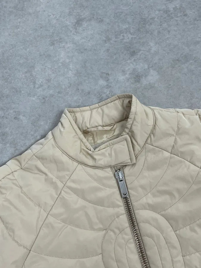 AW2003 Emporio Armani Cream Cropped Contemporary Jacket BpFUqWM 4