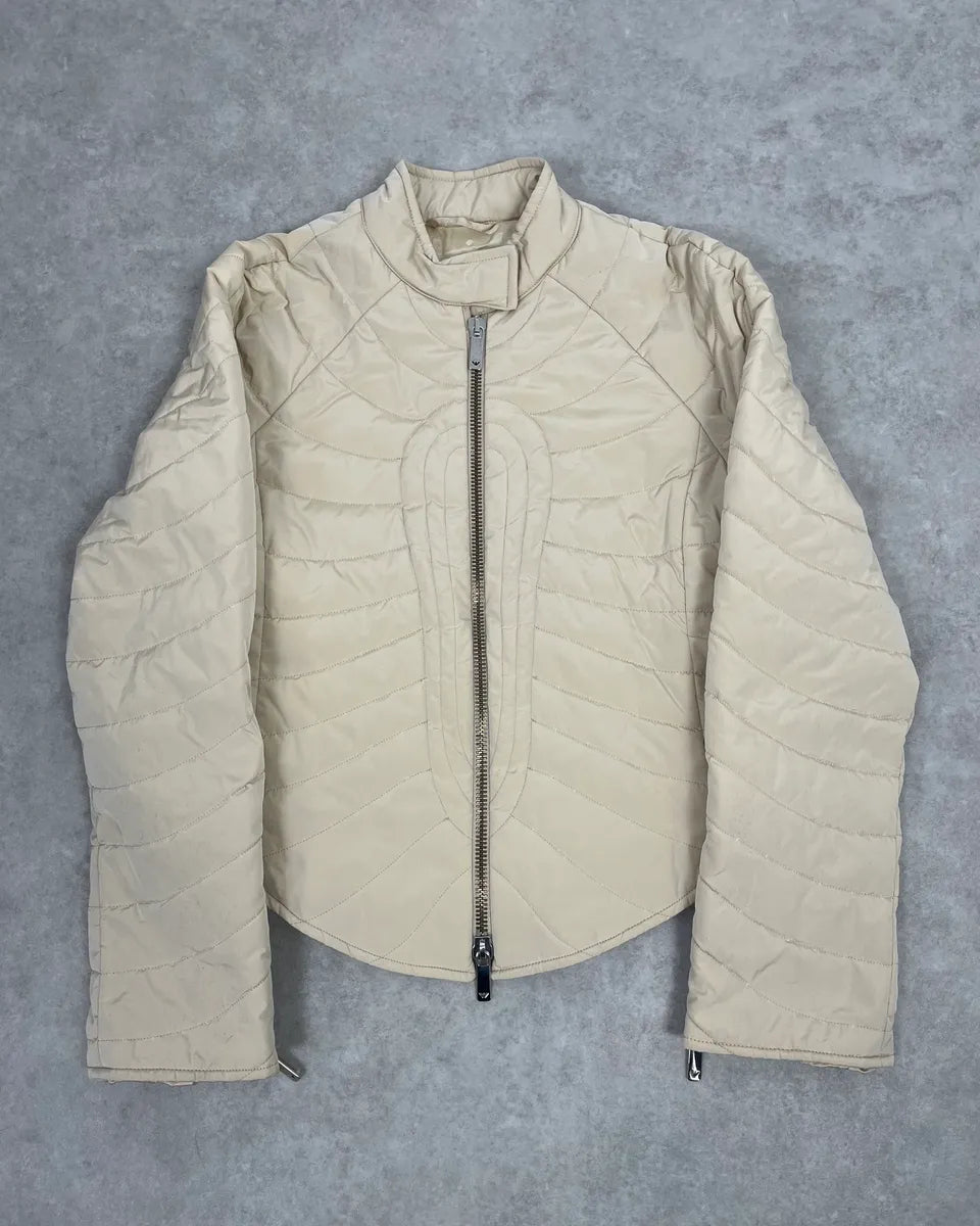 AW2003 Emporio Armani Cream Cropped Contemporary Jacket BpFUqWM 0