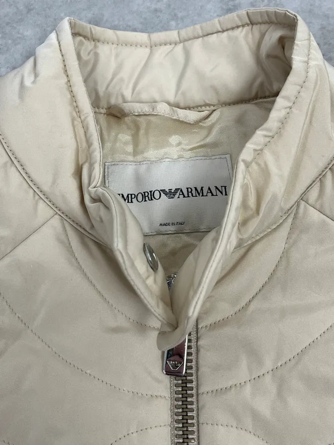 AW2003 Emporio Armani Cream Cropped Contemporary Jacket BpFUqWM 8