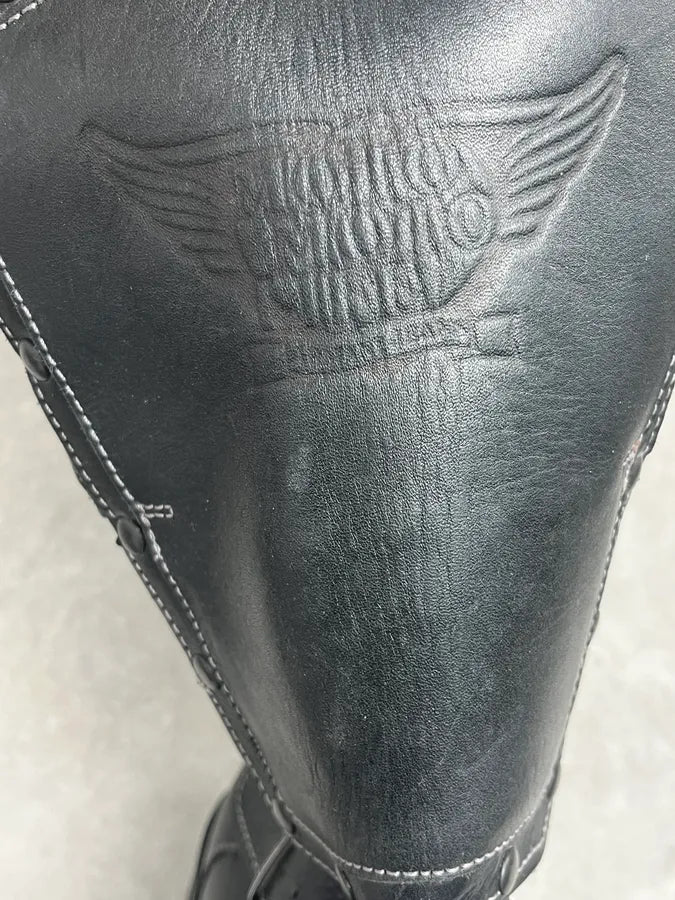AW2003 Emporio Armani Black Leather Biker Ankle Boots pAhzWMb 8