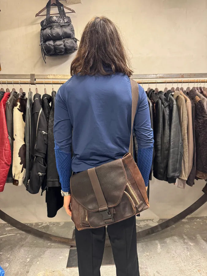 AW2003 Emporio Armani Brown Leather Shoulder Bag (OS) avQHjof 1