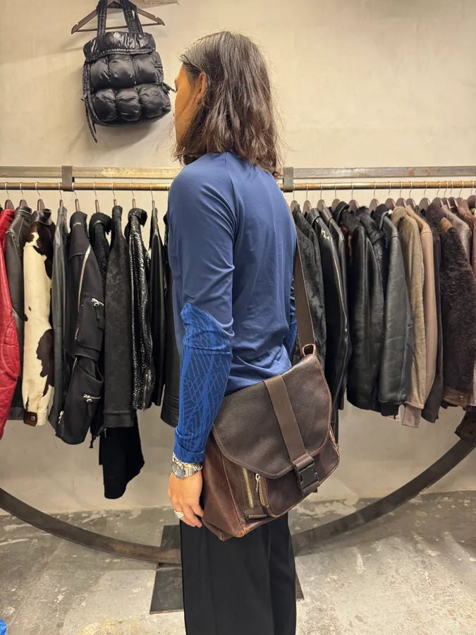 AW2003 Emporio Armani Brown Leather Shoulder Bag (OS) avQHjof 10