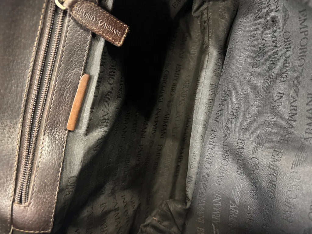 AW2003 Emporio Armani Brown Leather Shoulder Bag (OS) avQHjof 6