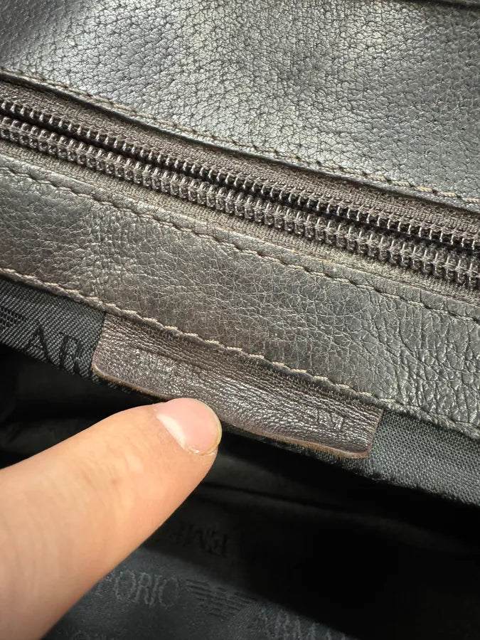 AW2003 Emporio Armani Brown Leather Shoulder Bag (OS) avQHjof 7