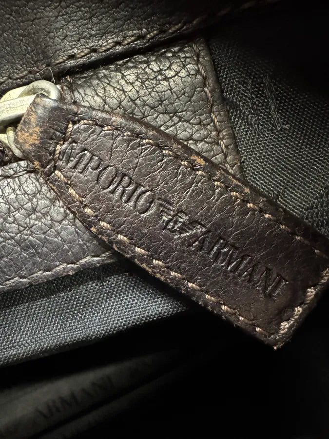 AW2003 Emporio Armani Brown Leather Shoulder Bag (OS) avQHjof 8