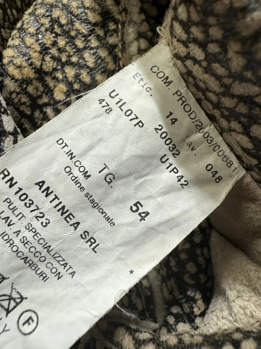 AW2003 Emporio Armani Texture Grey Shearling Leather Trench Coat YEraucp 9