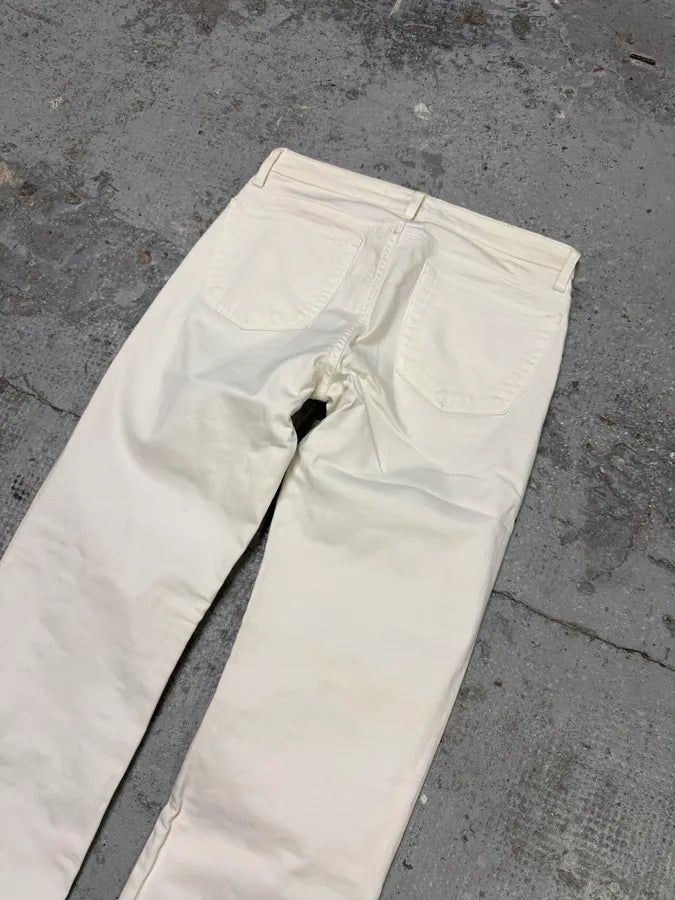 AW2003 Gianfranco Ferré Geometrical Embellished White Pants dNUCAOy 5