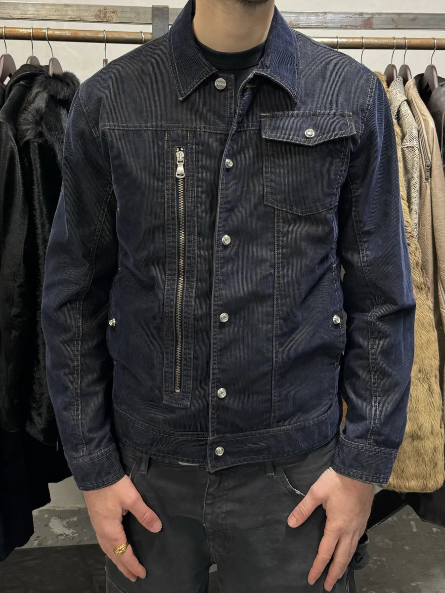 AW2003 Gianfranco Ferré Navy Dark Velvet Jacket (M/L) GgvBULV 0