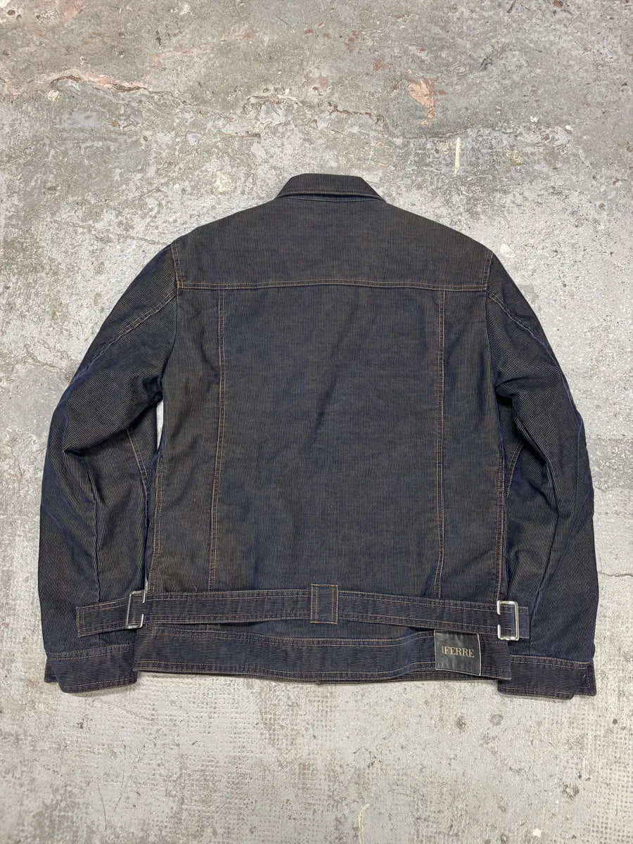 AW2003 Gianfranco Ferré Navy Dark Velvet Jacket (M/L) GgvBULV 3