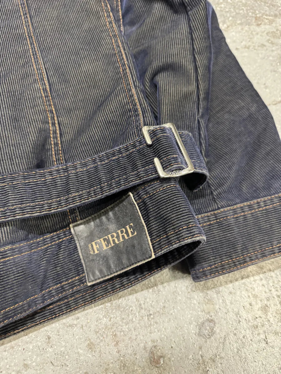 AW2003 Gianfranco Ferré Navy Dark Velvet Jacket (M/L) GgvBULV 5