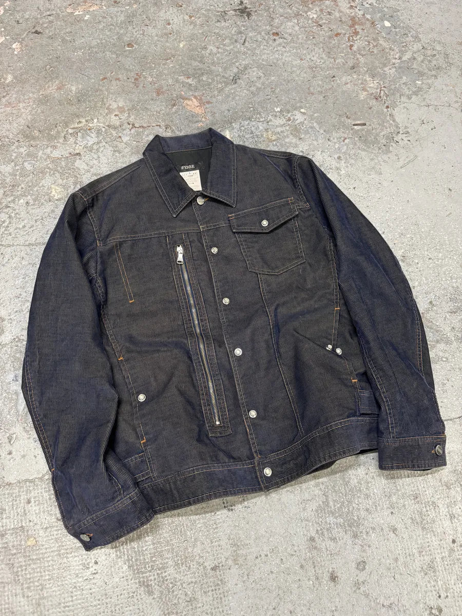 AW2003 Gianfranco Ferré Navy Dark Velvet Jacket (M/L) GgvBULV 6