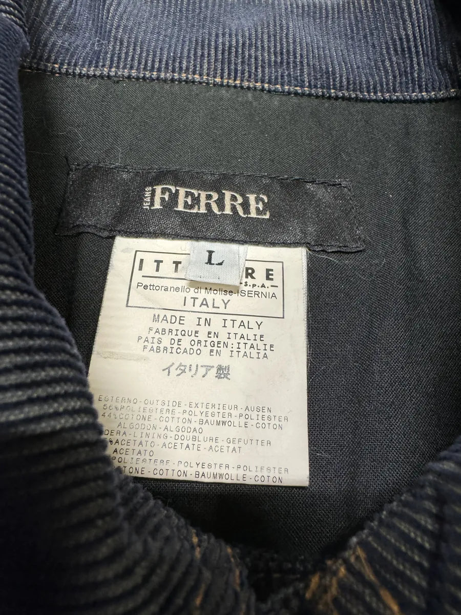 AW2003 Gianfranco Ferré Navy Dark Velvet Jacket (M/L) GgvBULV 8