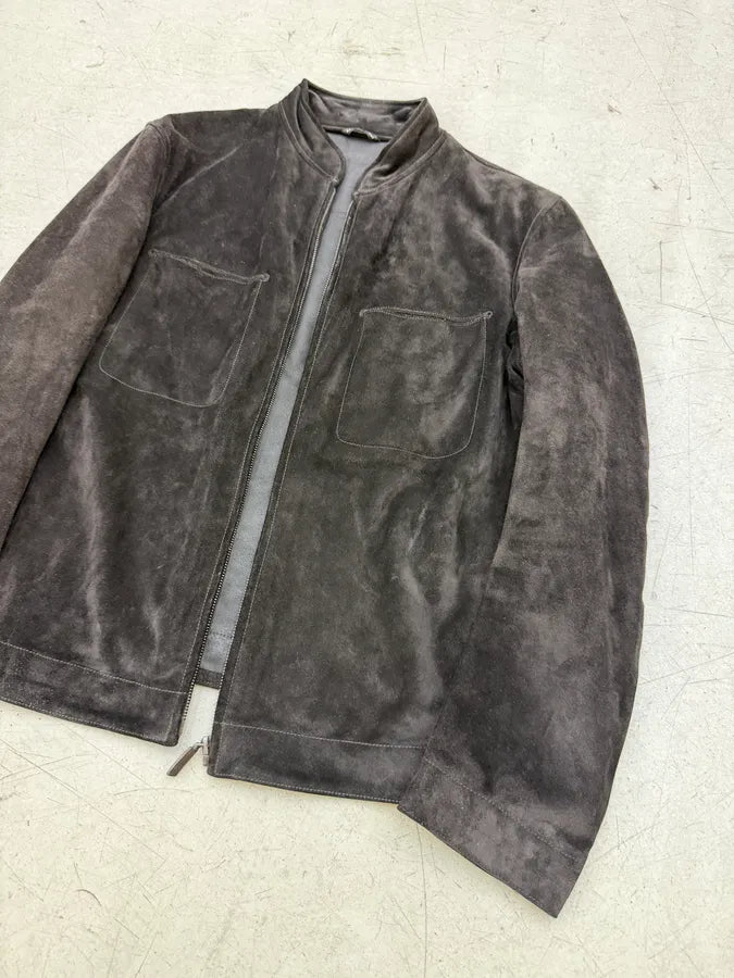 AW2003 Gucci Brown Suede Leather Jacket by Tom Ford chlFqpS 5