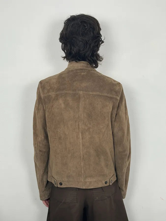 AW2003 Gucci Camel Biker Suede Leather Jacket by Tom Ford ZkQBqbR 2