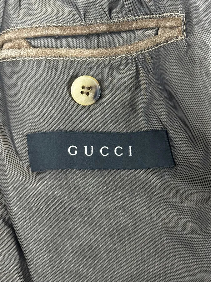 AW2003 Gucci Camel Biker Suede Leather Jacket by Tom Ford ZkQBqbR 11