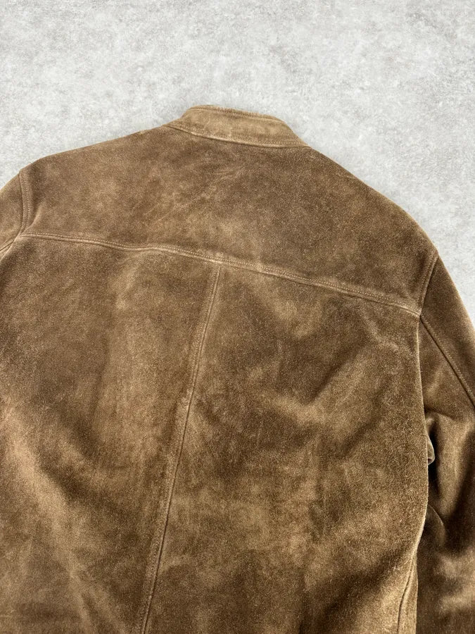 AW2003 Gucci Camel Biker Suede Leather Jacket by Tom Ford ZkQBqbR 5