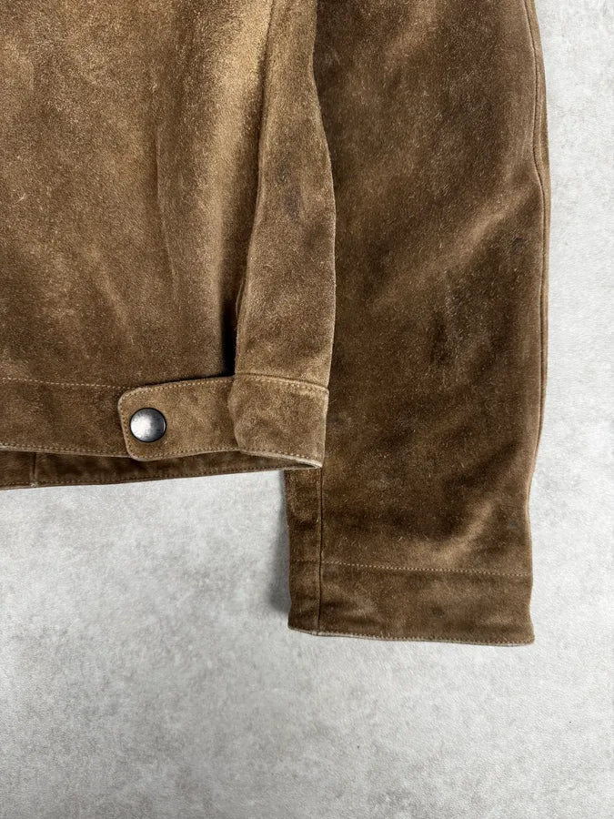 AW2003 Gucci Camel Biker Suede Leather Jacket by Tom Ford ZkQBqbR 10