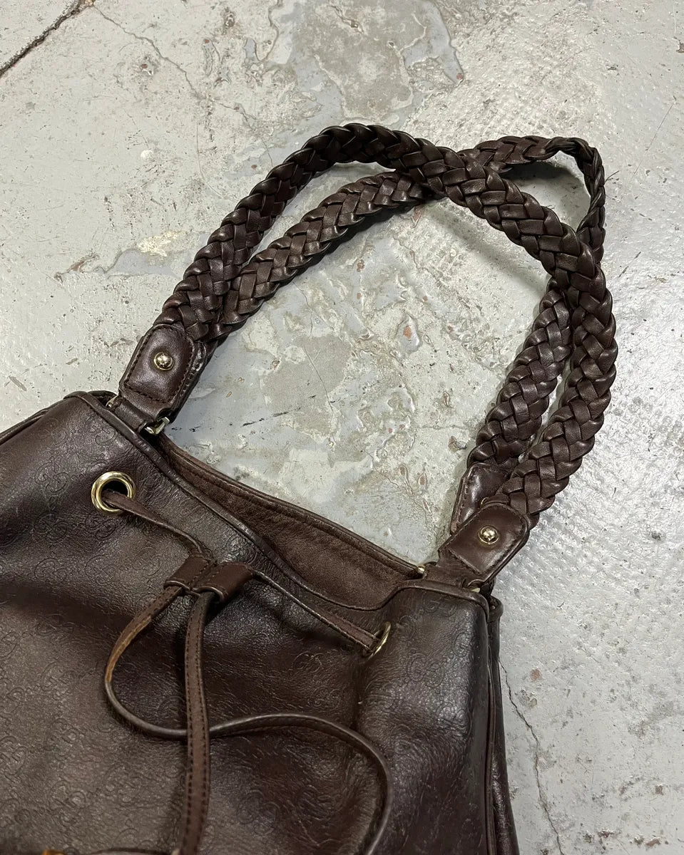 AW2003 Gucci Dark Brown Leather Bamboo Tassel Hobo Bag by Tom FOrd OGUFKwl 4