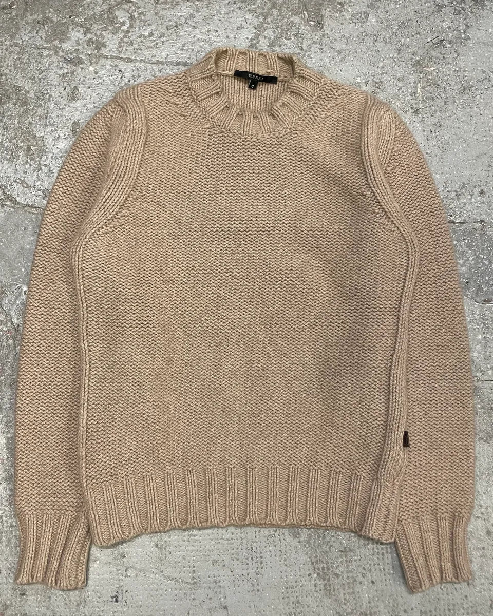 AW2003 Gucci Grey Wool Minimalist Sweater (XS/S) 0