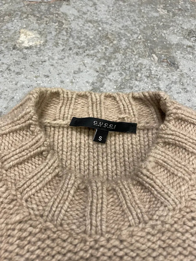 AW2003 Gucci Grey Wool Minimalist Sweater (XS/S) 4
