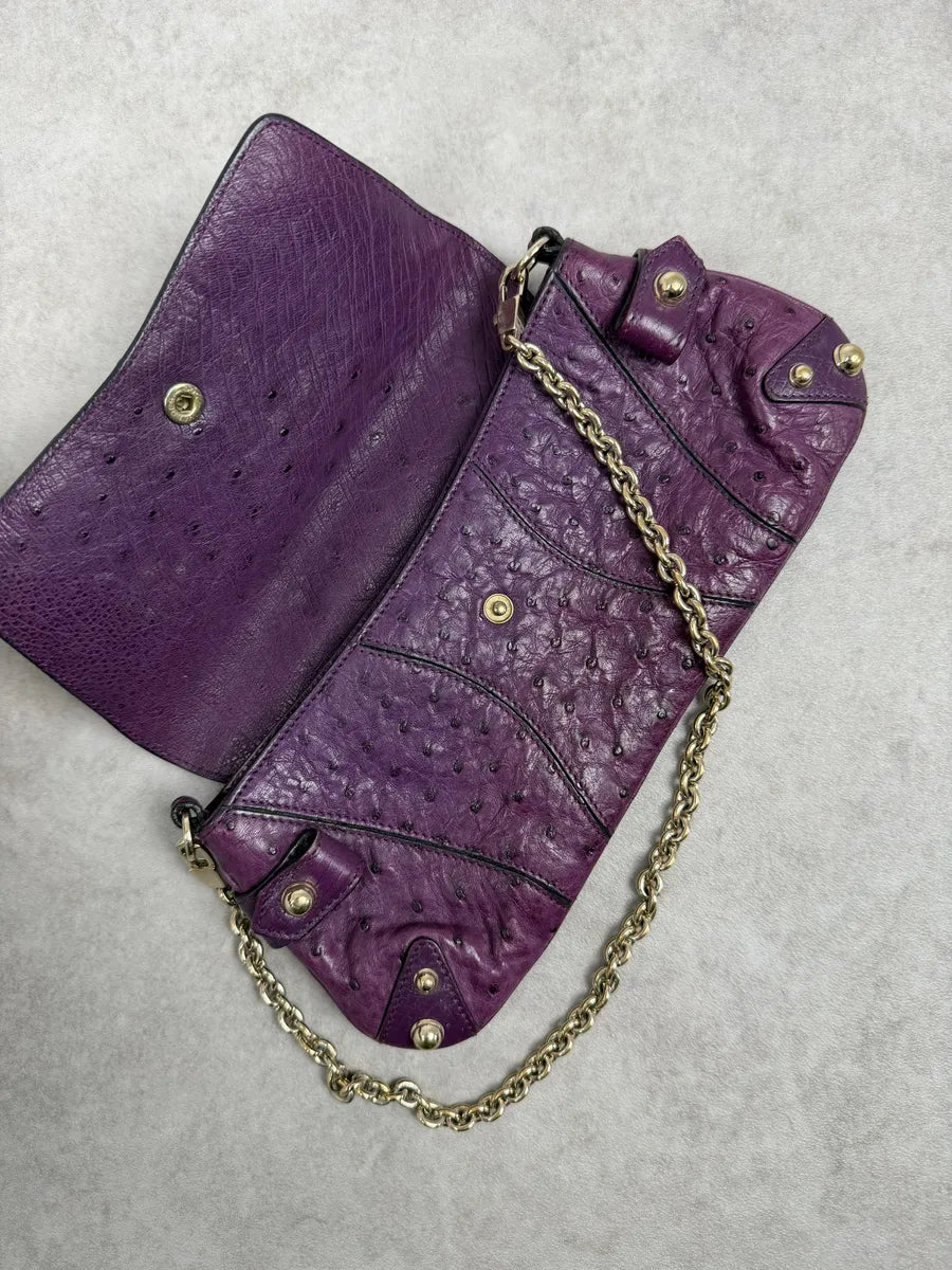 AW2003 Gucci Purple Ostrich Leather Handle Clutch Bag gSjgafO 10