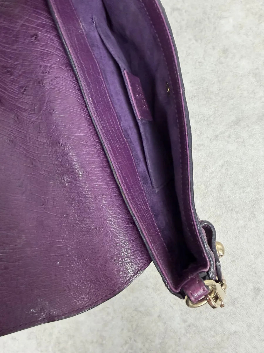 AW2003 Gucci Purple Ostrich Leather Handle Clutch Bag gSjgafO 12
