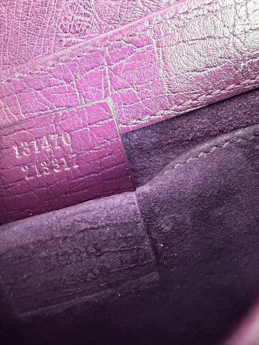 AW2003 Gucci Purple Ostrich Leather Handle Clutch Bag gSjgafO 13