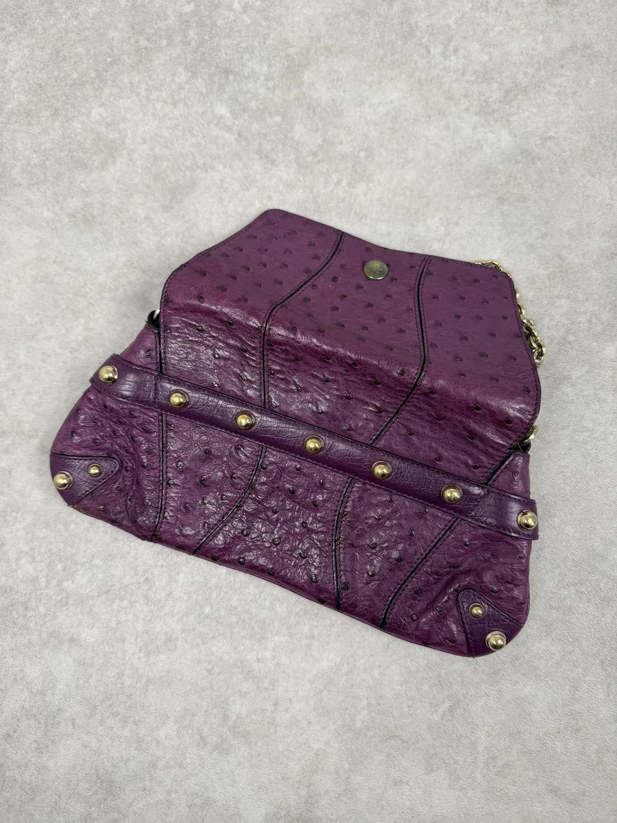 AW2003 Gucci Purple Ostrich Leather Handle Clutch Bag gSjgafO 2