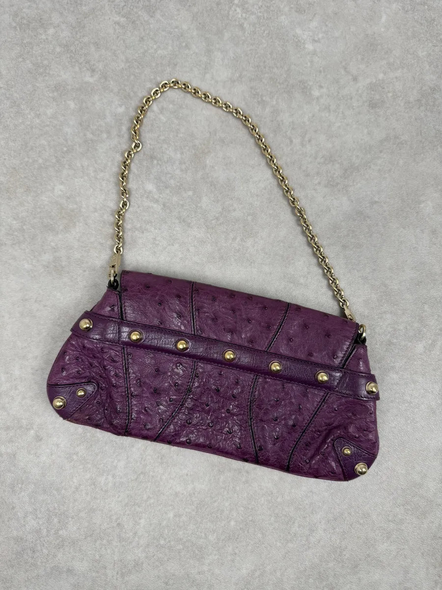 AW2003 Gucci Purple Ostrich Leather Handle Clutch Bag gSjgafO 3