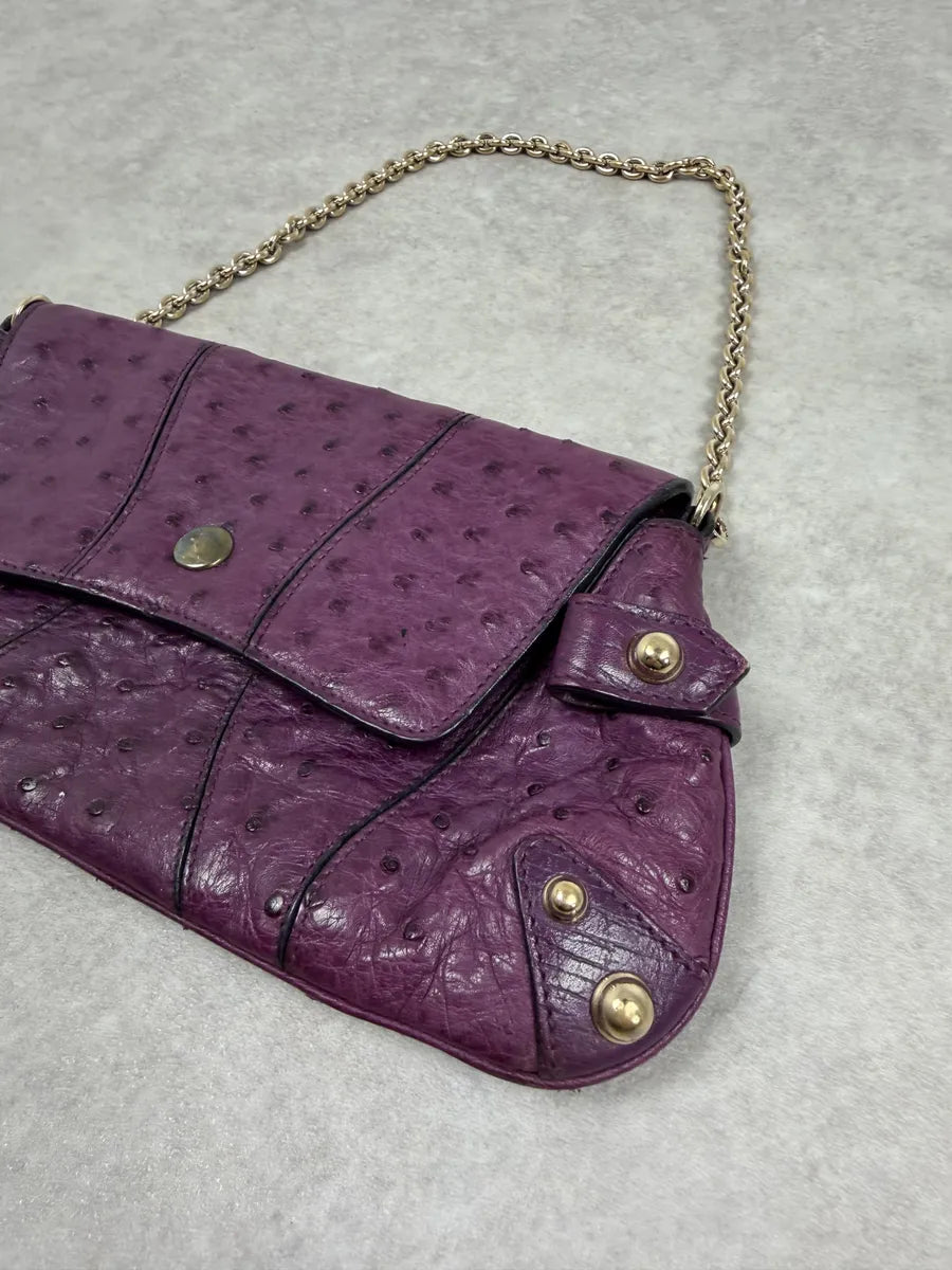 AW2003 Gucci Purple Ostrich Leather Handle Clutch Bag gSjgafO 4