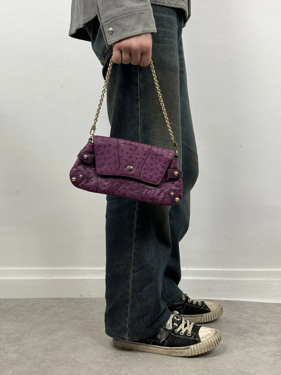 AW2003 Gucci Purple Ostrich Leather Handle Clutch Bag gSjgafO 5