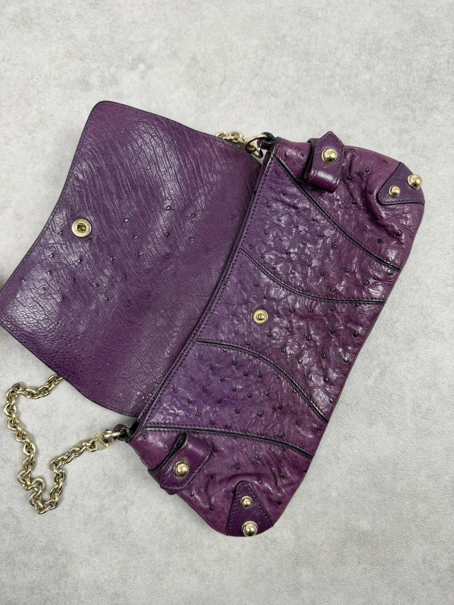 AW2003 Gucci Purple Ostrich Leather Handle Clutch Bag gSjgafO 7