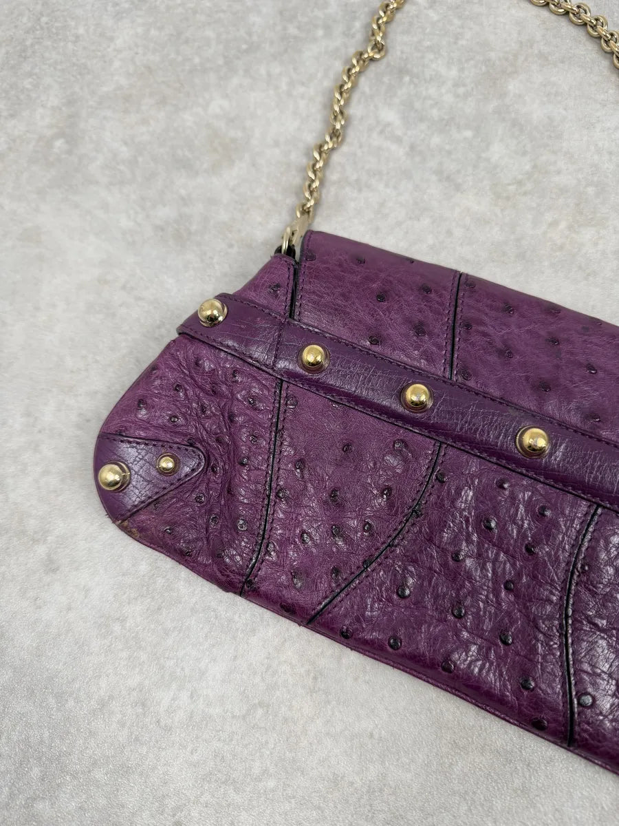 AW2003 Gucci Purple Ostrich Leather Handle Clutch Bag gSjgafO 8