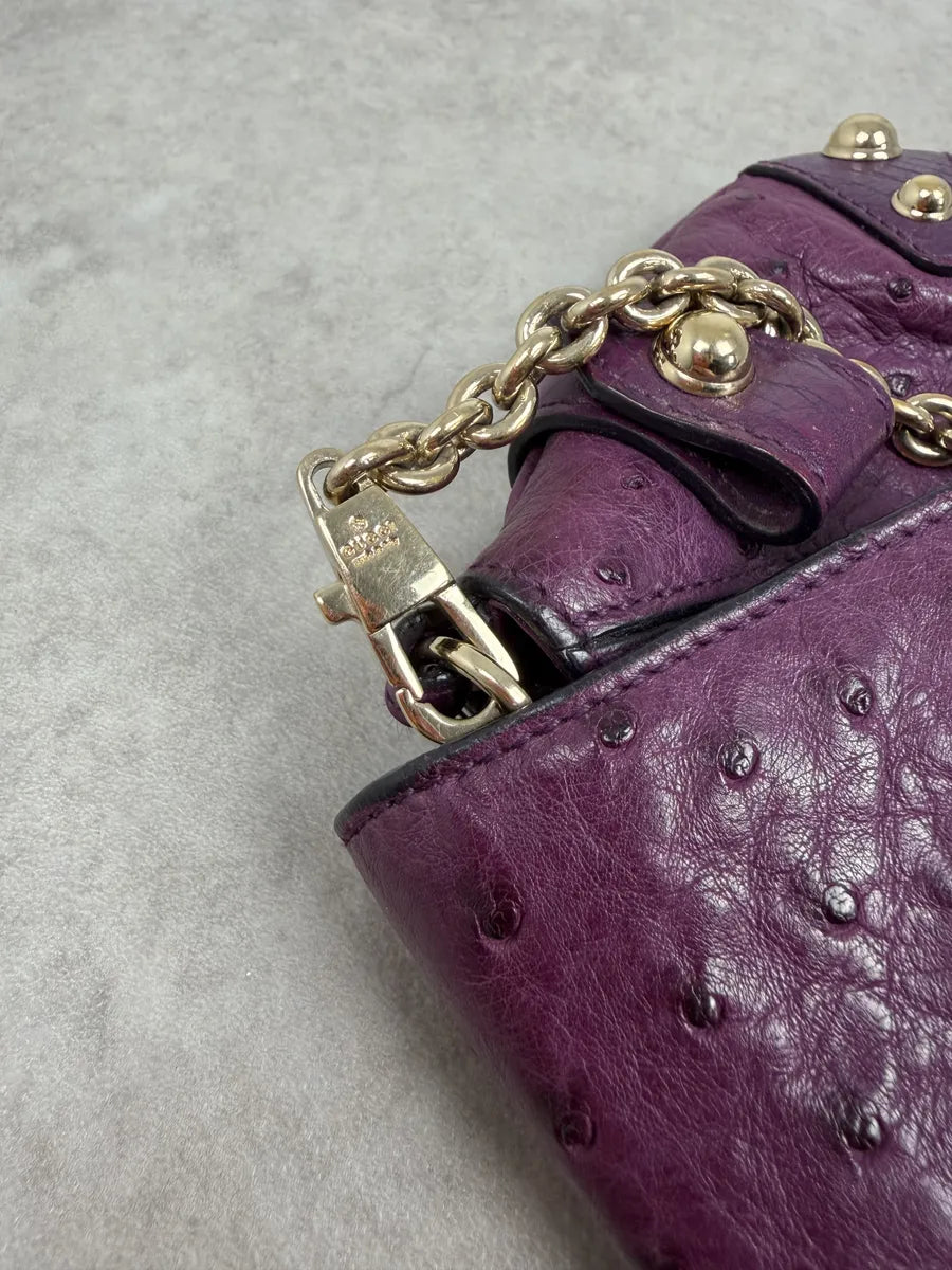 AW2003 Gucci Purple Ostrich Leather Handle Clutch Bag gSjgafO 9