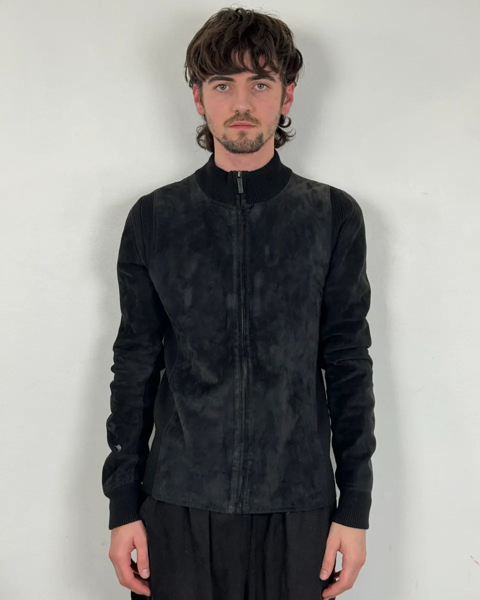 AW2003 Gucci Wool & Suede Hybrid Black Leather Jacket by Tom Ford yYgflgs 2