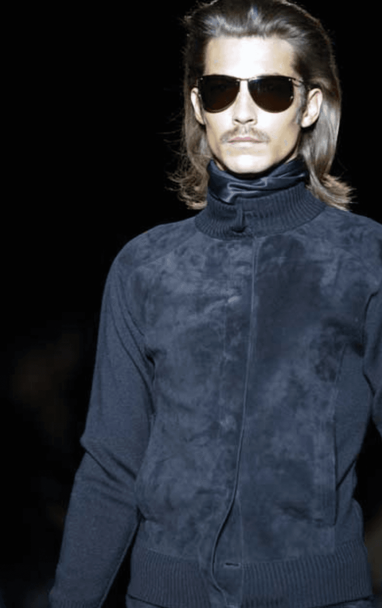 AW2003 Gucci Wool & Suede Hybrid Black Leather Jacket by Tom Ford yYgflgs 1
