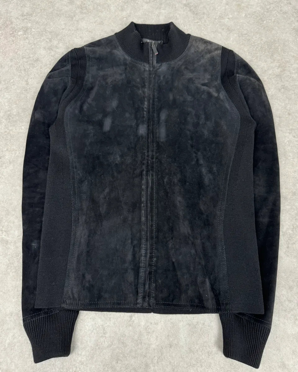 AW2003 Gucci Wool & Suede Hybrid Black Leather Jacket by Tom Ford yYgflgs 4