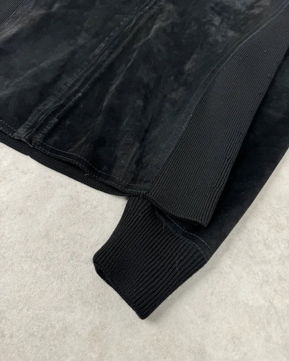 AW2003 Gucci Wool & Suede Hybrid Black Leather Jacket by Tom Ford yYgflgs 6