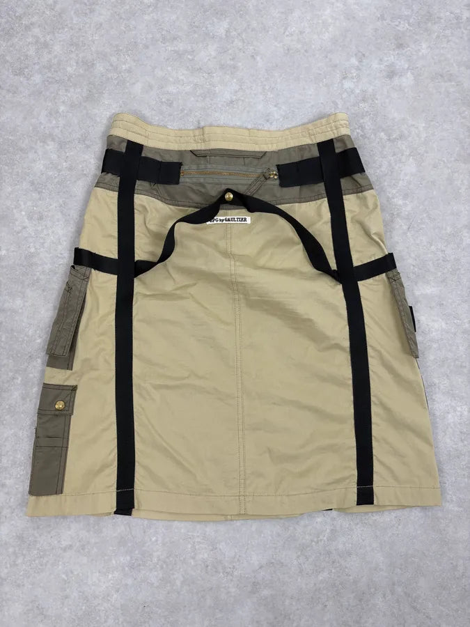 AW2003 Jean Paul Gaultier Beige Utility Military Skirt BKdSOSg 6