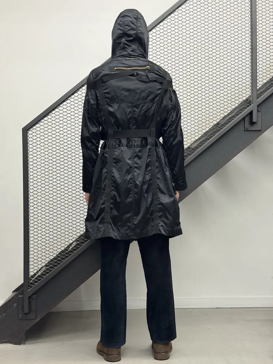 AW2003 Jean Paul Gaultier Black Bondage Long Parka Jacket UrWmmvk 1