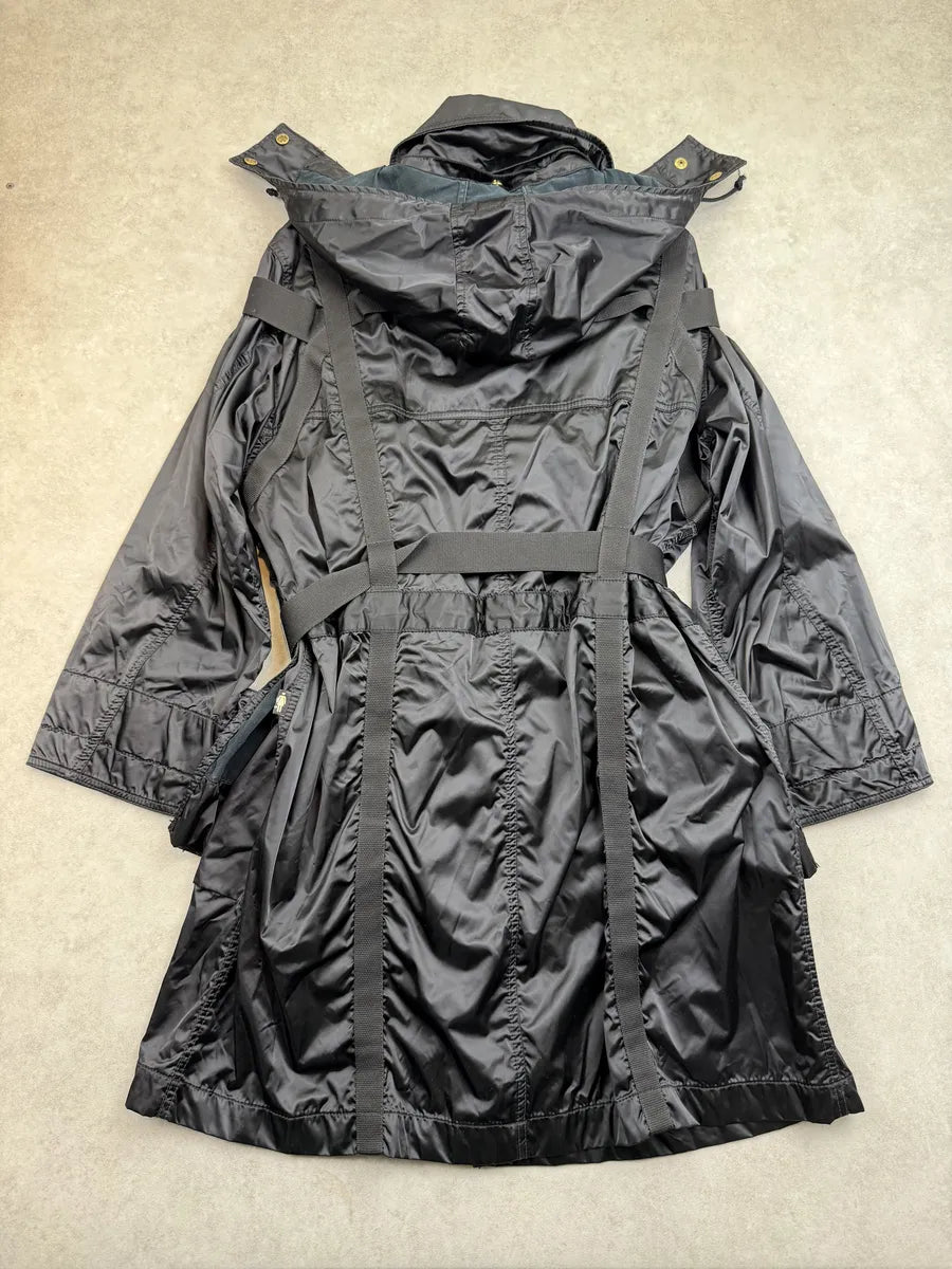 AW2003 Jean Paul Gaultier Black Bondage Long Parka Jacket UrWmmvk 5