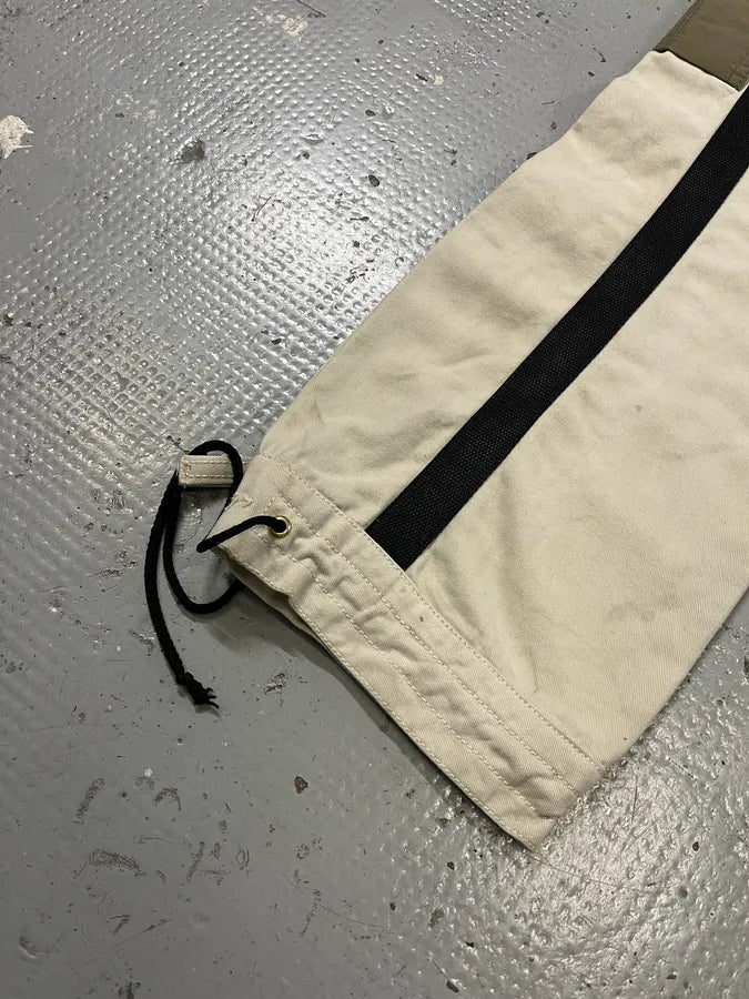 AW2003 Jean Paul Gaultier Bondage Beige Cargo Parachute Pants temOzTl 12