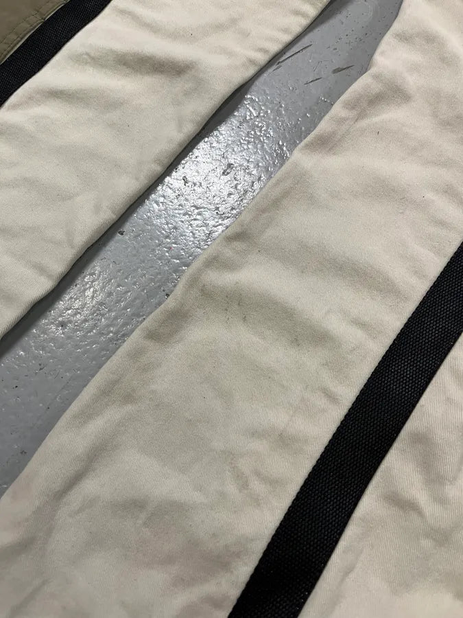 AW2003 Jean Paul Gaultier Bondage Beige Cargo Parachute Pants temOzTl 13