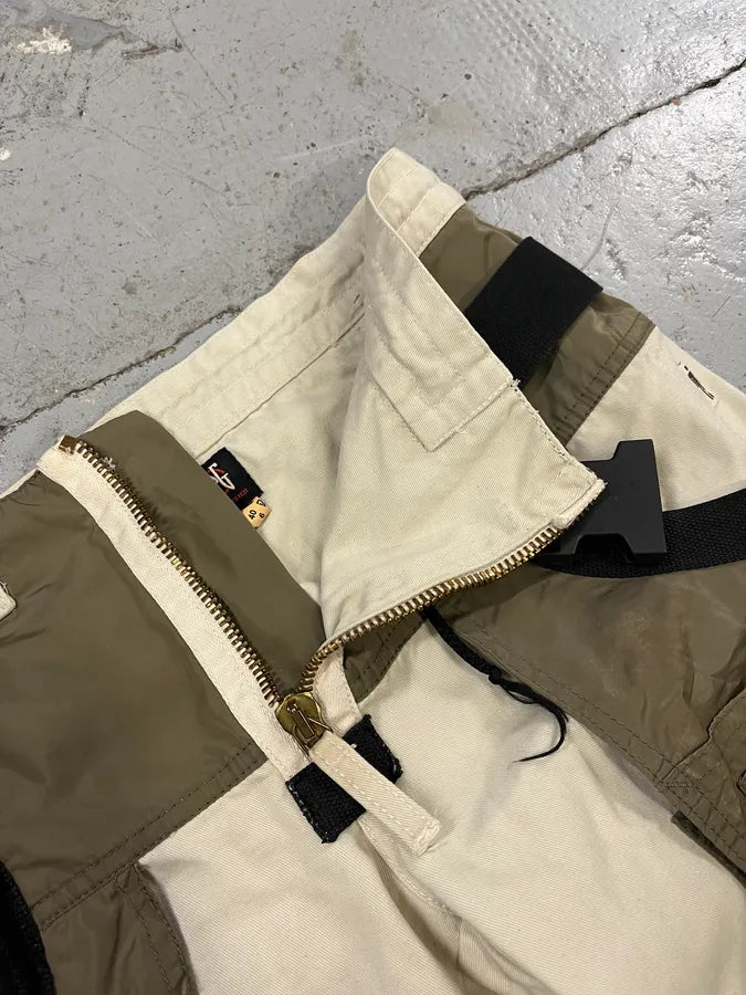 AW2003 Jean Paul Gaultier Bondage Beige Cargo Parachute Pants temOzTl 14