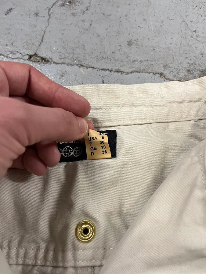 AW2003 Jean Paul Gaultier Bondage Beige Cargo Parachute Pants temOzTl 16