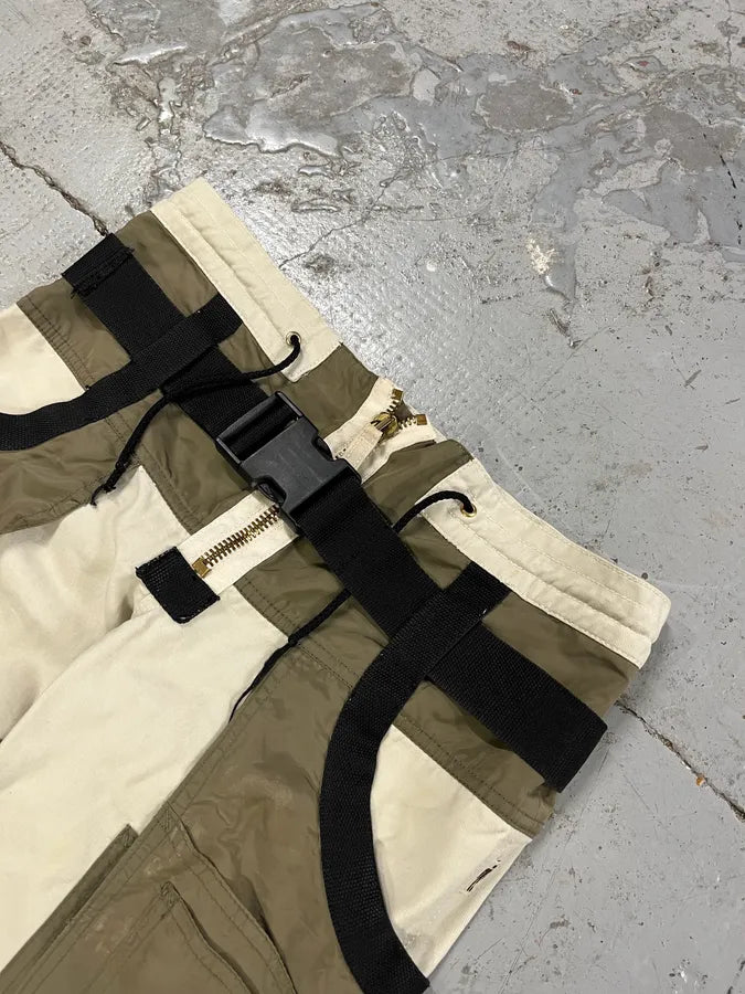 AW2003 Jean Paul Gaultier Bondage Beige Cargo Parachute Pants temOzTl 5